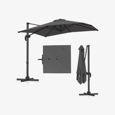The Range Rotatable Offset Patio Umbrella - Grey
