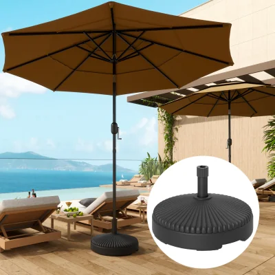 The Range Outsunny 28kg Sand Filled, 23kg Water Filled, Garden Parasol Base - Black