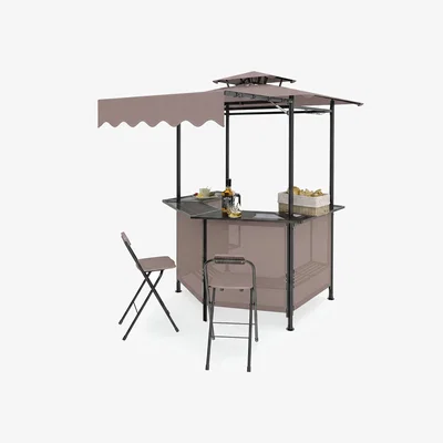 The Range Costway 3 Piece Outdoor BBQ Canopy - Brown