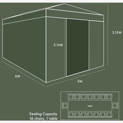 The Range 3 x 6 Pop Up Gazebo with Sides - Beige - Yellow