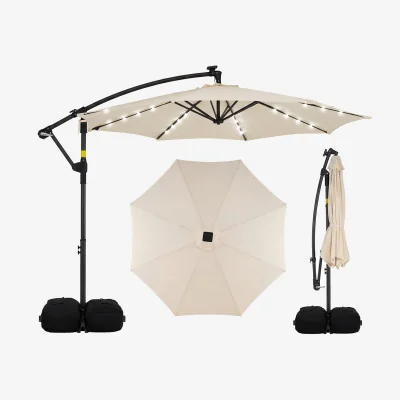 The Range Hanging Outdoor Market Umbrella - White