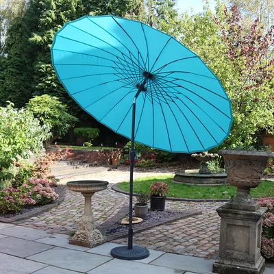 The Range Shanghai Crank and Tilt Parasol - Aqua Blue