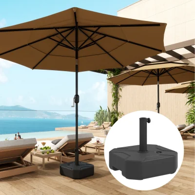 The Range Outsunny Sand Water Filled Parasol Stand Garden Parasol Base 84D-372V00BK - Black