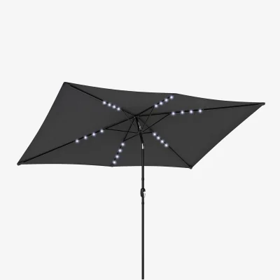 The Range Outsunny 3 x 2 m Garden Parasol Umbrella with Solar Light - Navy blue