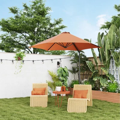 The Range Outsunny 2.5M 360 degree Rotation Garden Cantilever Parasol - Orange