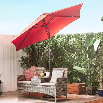 The Range Ivory Steel Tilting 2.7m Parasol - Burnt Orange