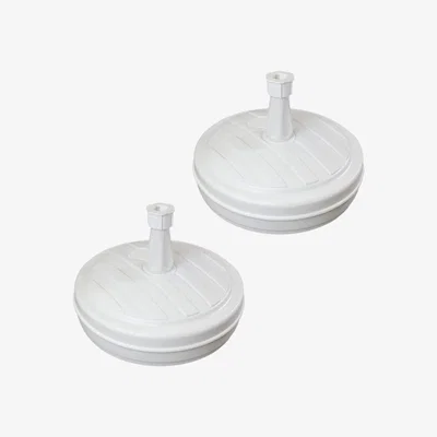 The Range Pack Of 2 13kg  13 Litre Capacity Water Filled Garden Parasol  Umbrella White - White