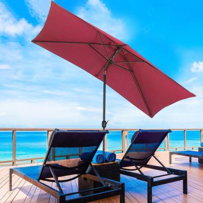 The Range 3M Rectangular Traditional Parasol - Wine Red
