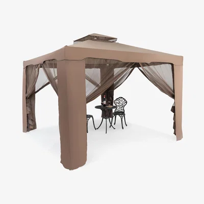 The Range 10 x 10 FT Canopy Gazebo Outdoor Shelter Garden Party Tent  - Coffee