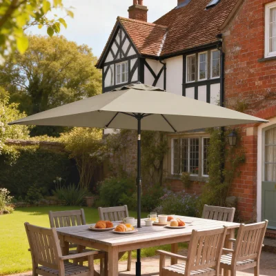 The Range Outsunny 3x2m Garden Parasol Umbrella with Tilt Function - Khaki