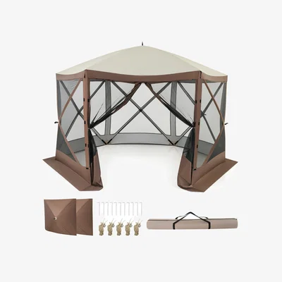 The Range Pop-up Gazebo Tent - Brown
