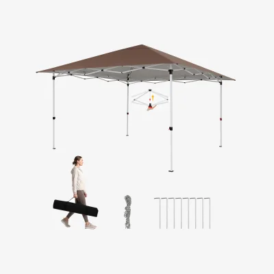 The Range Pop up Canopy Tent Commercial Gazebo - Brown