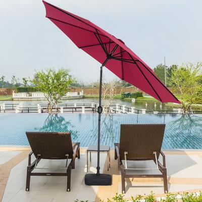 The Range 3M Traditional Parasol with Square Plastic Base - Wine Red