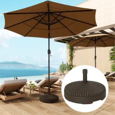The Range Outsunny 28kg Sand Filled, 23kg Water Filled, Garden Parasol Base - Brown