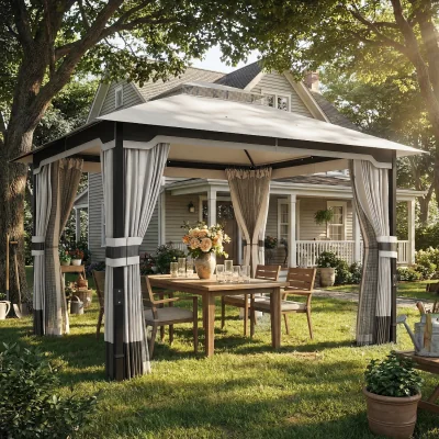 The Range Outsunny 3 x 3.6 m Outdoor Garden Gazebo - Grey