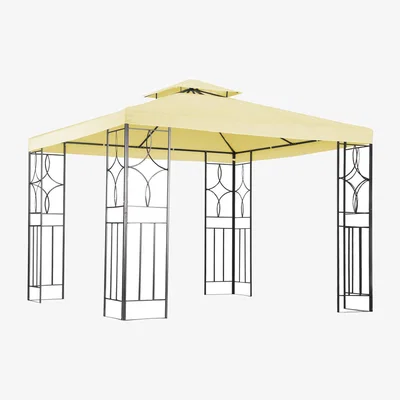 The Range 3Mx3M Steel Art Outdoor Gazebo Luxury Metal Frame Marquee - Cream