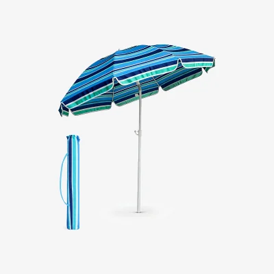 The Range Beach Umbrella with Bag - Multi Blue / 160cm
