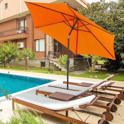 The Range 2.7M Patio Tilt Umbrella Sun Parasol  - Coffee