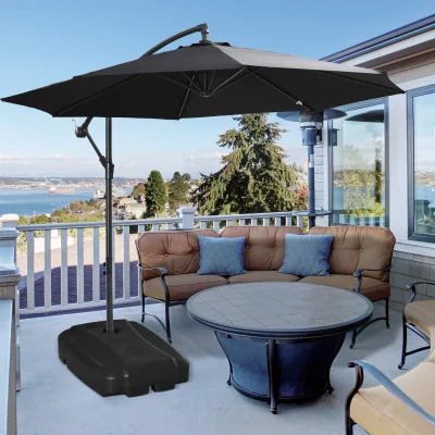 The Range Square Parasol Base Portable Umbrella Stand Weights  - Black