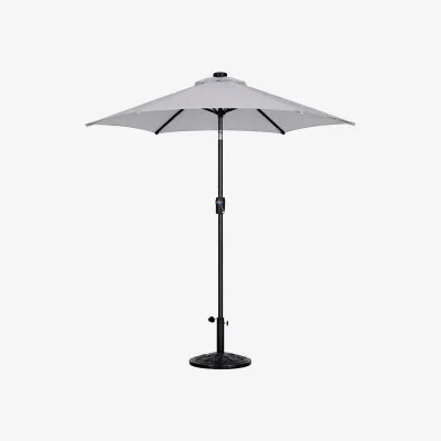 The Range Straight Garden Parasol 2.7m Outdoor Tilting Round Garden Sun Umbrella - Grey
