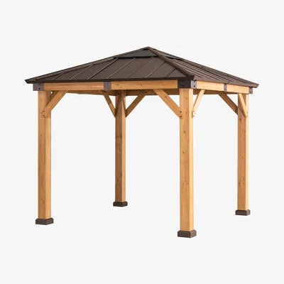 The Range Cedar wood Gazebo - Sand copper / 273cm