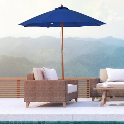 The Range 2.5m Wooden Patio Parasol - Blue