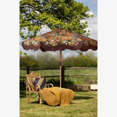 Rockett St George HKliving Dark Florals Flourish Parasol