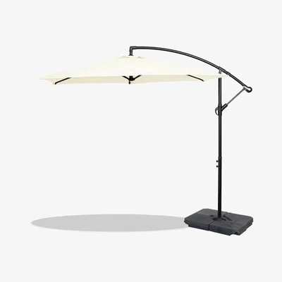 The Range GardenCo 3m Cantilever Banana Parasol - Ivory - Ivory