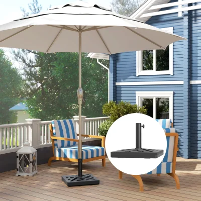 The Range Outsunny 15kg Cut-Out Designed Garden Parasol Base - Black
