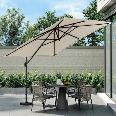 The Range Square 3 Meter Cantilever Parasol with Fillable Base - Beige