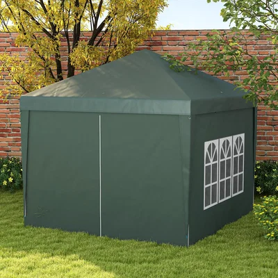 The Range Pop Up Gazebo Party Tent Canopy - Green