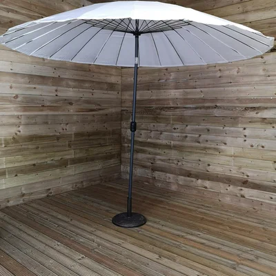 The Range 3.25m Aluminium Parasol with Crank Tilt Mechanism for Garden or Patio in Cream - Yellow