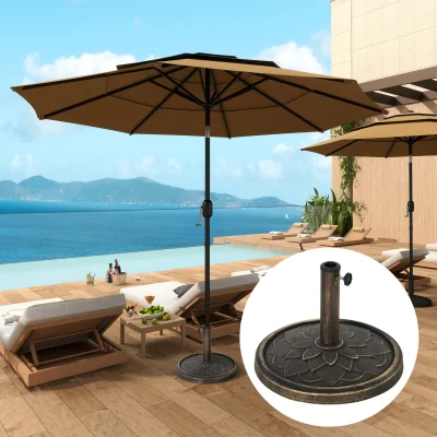 The Range Outsunny 12kg Umbrella Base Parasol Base - Bronze Tone
