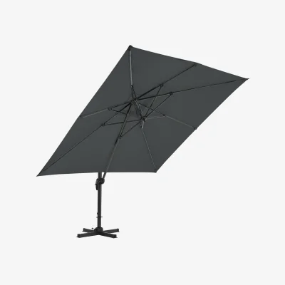 The Range Lifeideas Square Cantilever Garden Parasol with Plastic Base - Dark Grey
