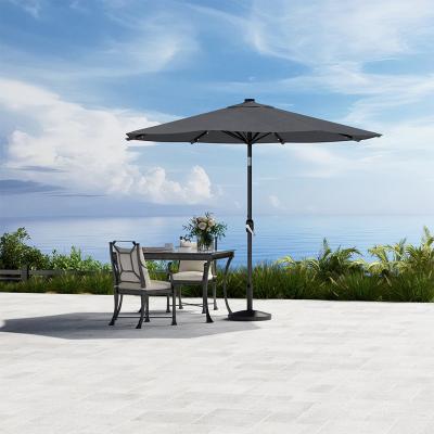 The Range Lighted Garden Parasol with Resin Base - Dark Grey