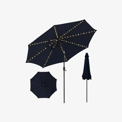The Range Costway 300 cm Solar Patio Umbrella Outdoor Solar Led Patio Umbrella - Navy