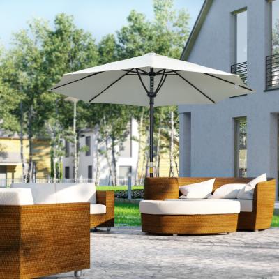 The Range Round Outdoor Market Table Parasol Umbrella Sun Shade - Cream