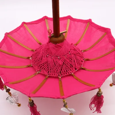 The Range Bali Home Decor Parasol - Cotton, Pink, 40cm, Handcrafted Elegance - Pink