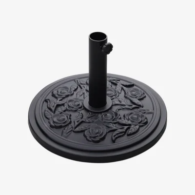 The Range HomeScape Freestanding Parasol Base with Floral Pattern - Black
