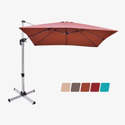 The Range Outdoor Patio Offset Umbrella Parasol - Orange