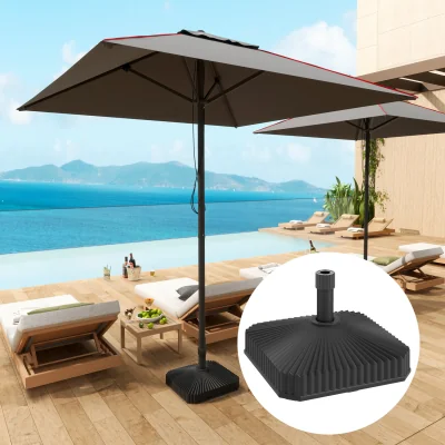 The Range Outsunny Patio Parasol Base Umbrella Stand Sand,Water Filled - Black