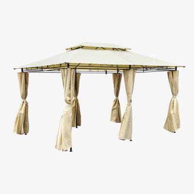 The Range 3M X 4M Steel Art Gazebo With Side Curtains Marquee Tent - Beige