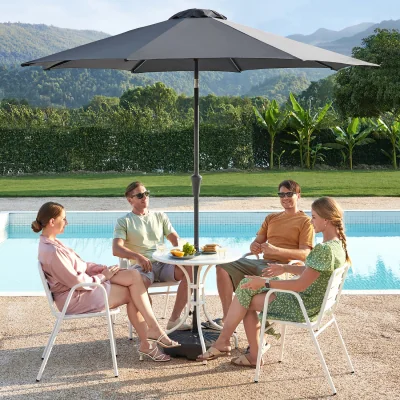 The Range SONGMICS Garden Parasol Umbrella,Sun Shade,Crank Handle - Grey