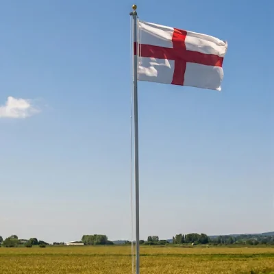 The Range Aluminium Flagpole 20ft with England Flag - Grey