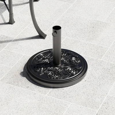 The Range Floral Pattern Freestanding Parasol Base - Black
