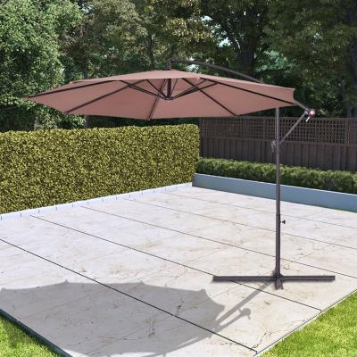The Range 3m Garden Parasol Cantilever 8 Ribs with Crank - Brown