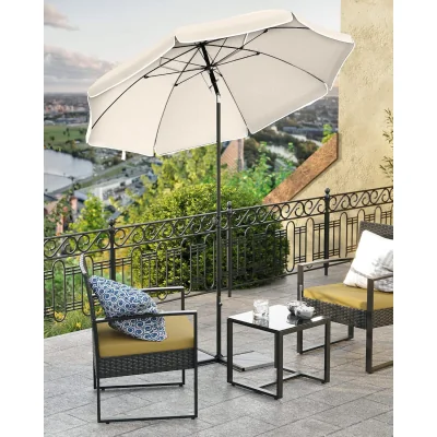 The Range Beige Tilting Sunshade Parasol Umbrella with Carry Bag [Base Not Included] - Beige