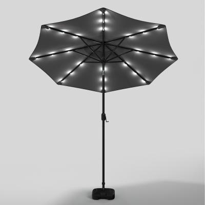 The Range HomeScape Garden LED Solar Lighted Parasol with Fillable Base - Dark Grey