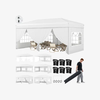 The Range Large Outdoor Pop Up Canopy Tent - White