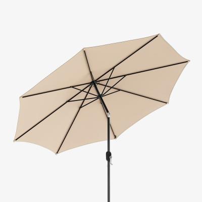 The Range Garden Parasol Waterproof Patio Umbrella with Tilt Crank Handle - Beige